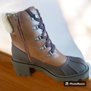 Madden Girl Womens Bubbles Zipper Platform Chunky Ankle Boots Shoe sz 7M